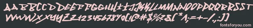 FantomExpandedItalic Font – Pink Fonts on Black Background