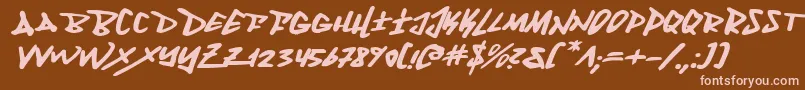 フォントFantomExpandedItalic – 茶色の背景にピンクのフォント