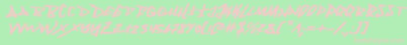 FantomExpandedItalic Font – Pink Fonts on Green Background