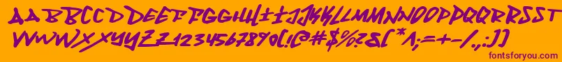 FantomExpandedItalic Font – Purple Fonts on Orange Background