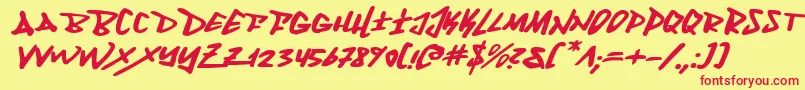 FantomExpandedItalic Font – Red Fonts on Yellow Background