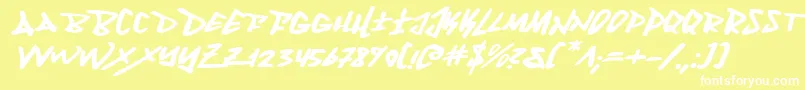 FantomExpandedItalic Font – White Fonts on Yellow Background