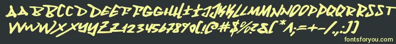 FantomExpandedItalic Font – Yellow Fonts on Black Background