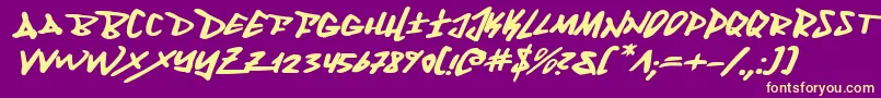 FantomExpandedItalic Font – Yellow Fonts on Purple Background