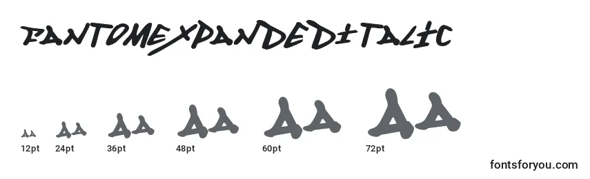 FantomExpandedItalic Font Sizes