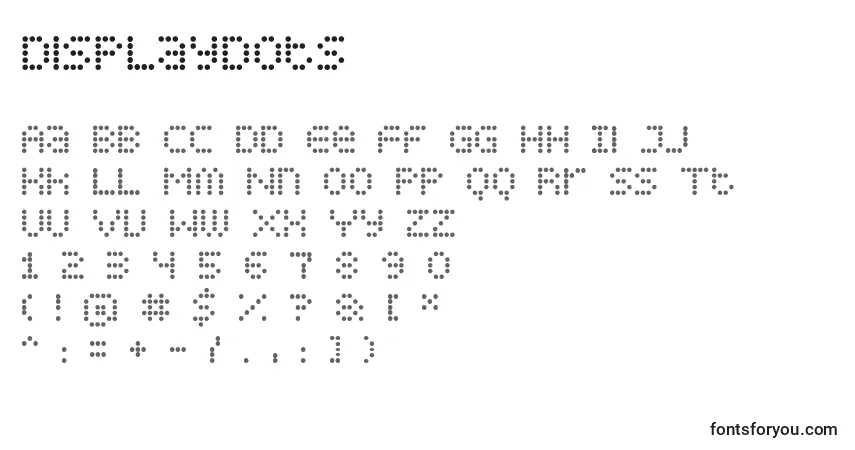 Czcionka DisplayDots – alfabet, cyfry, specjalne znaki