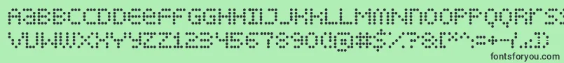 DisplayDots-fontti – mustat fontit vihreällä taustalla
