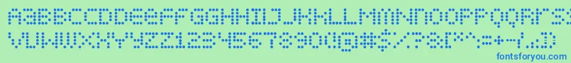DisplayDots Font – Blue Fonts on Green Background