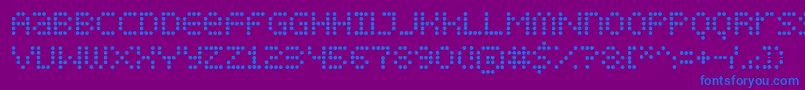 DisplayDots Font – Blue Fonts on Purple Background