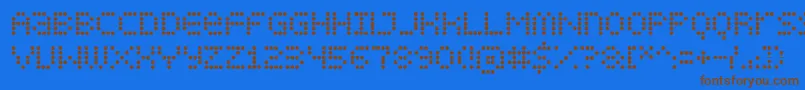 Czcionka DisplayDots – brązowe czcionki na niebieskim tle