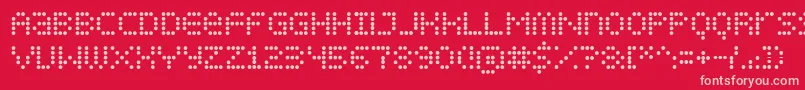 DisplayDots-Schriftart – Rosa Schriften auf rotem Hintergrund