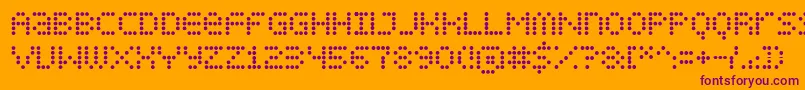 フォントDisplayDots – オレンジの背景に紫のフォント