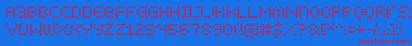 DisplayDots Font – Red Fonts on Blue Background