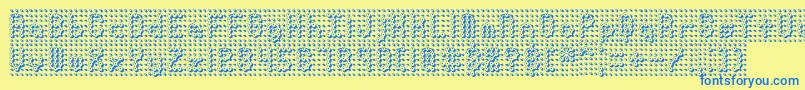 Pindown Font – Blue Fonts on Yellow Background
