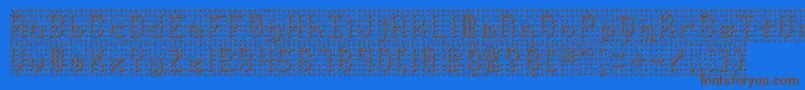 Pindown Font – Brown Fonts on Blue Background