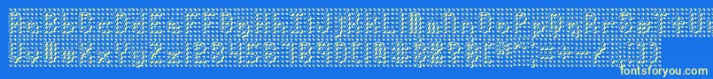 Pindown Font – Yellow Fonts on Blue Background