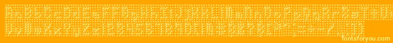 Pindown Font – Yellow Fonts on Orange Background