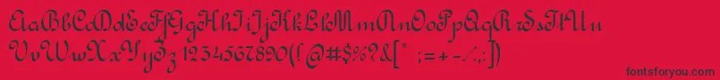 fuente RondoCalligraphic – Fuentes Negras Sobre Fondo Rojo