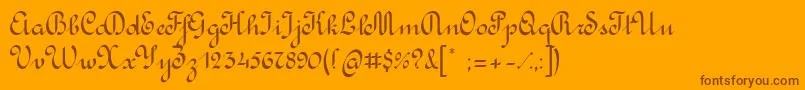 RondoCalligraphic Font – Brown Fonts on Orange Background