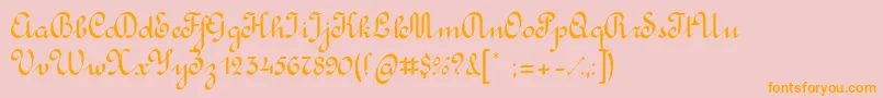 RondoCalligraphic Font – Orange Fonts on Pink Background