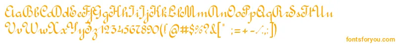 RondoCalligraphic-fontti – oranssit fontit valkoisella taustalla