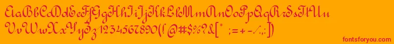 RondoCalligraphic Font – Red Fonts on Orange Background