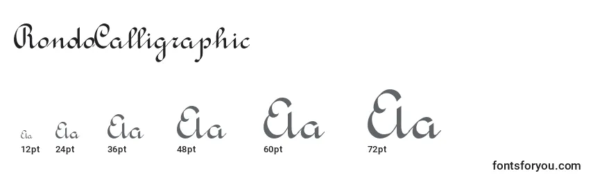 Размеры шрифта RondoCalligraphic