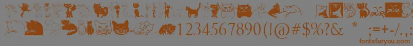 Catcrypt-Schriftart – Braune Schriften auf grauem Hintergrund