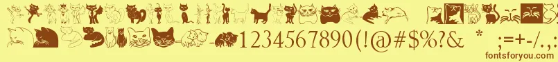 Catcrypt Font – Brown Fonts on Yellow Background