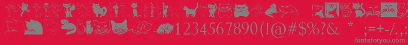 Catcrypt Font – Gray Fonts on Red Background