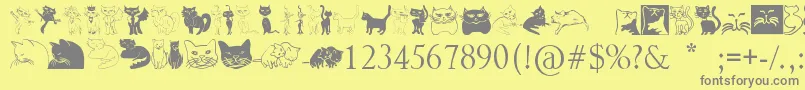 Catcrypt Font – Gray Fonts on Yellow Background