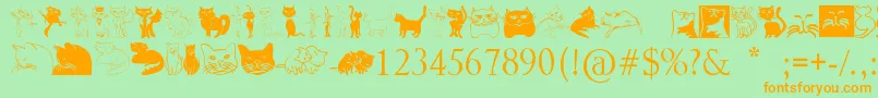 Catcrypt Font – Orange Fonts on Green Background