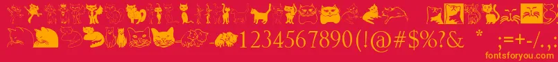 Catcrypt Font – Orange Fonts on Red Background