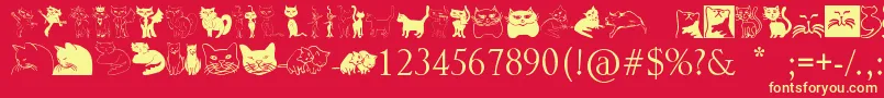 Catcrypt Font – Yellow Fonts on Red Background