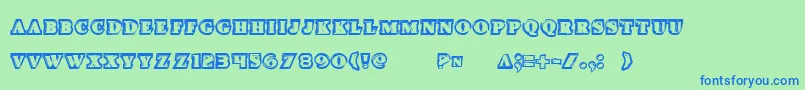 Więcej informacji o czcionce Iceboxart Czcionka Iceboxart – niebieskie czcionki na zielonym tle