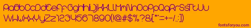 Gembira Font – Purple Fonts on Orange Background