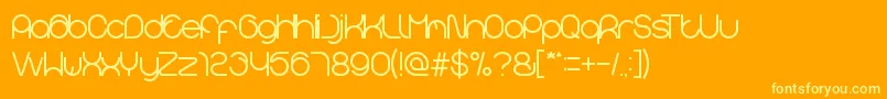 Gembira Font – Yellow Fonts on Orange Background