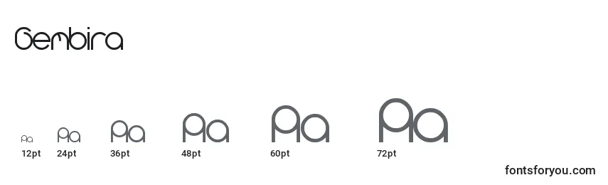 Gembira Font Sizes