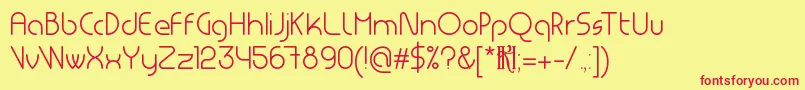 MsdRoundedLight Font – Red Fonts on Yellow Background