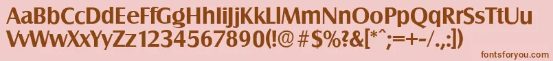 SalzburgserialBold-Schriftart – Braune Schriften auf rosa Hintergrund