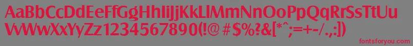 SalzburgserialBold-Schriftart – Rote Schriften auf grauem Hintergrund