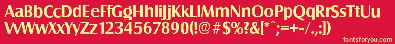 SalzburgserialBold Font – Yellow Fonts on Red Background