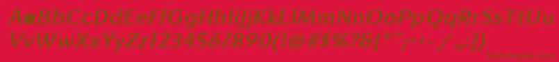 GranadaBolditalic Font – Brown Fonts on Red Background