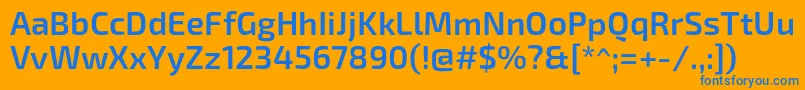 フォントExo2.0Semibold – オレンジの背景に青い文字