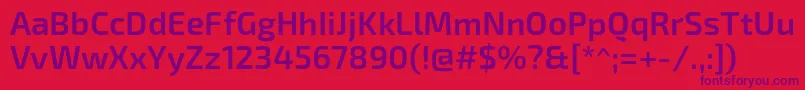 Exo2.0Semibold-Schriftart – Violette Schriften auf rotem Hintergrund