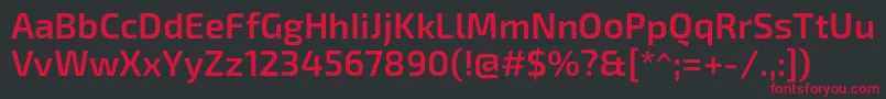 Шрифт Exo2.0Semibold – красные шрифты на чёрном фоне