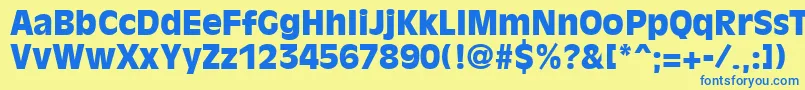 OliviaantiqueblackRegular Font – Blue Fonts on Yellow Background
