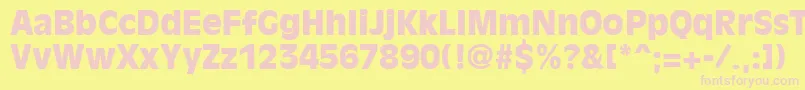 OliviaantiqueblackRegular Font – Pink Fonts on Yellow Background