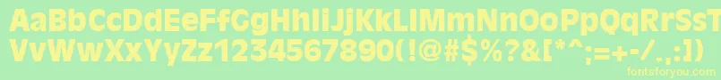 OliviaantiqueblackRegular Font – Yellow Fonts on Green Background
