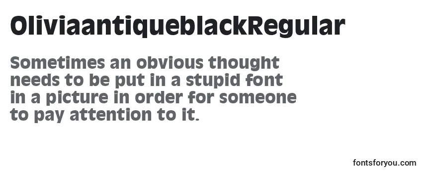 Review of the OliviaantiqueblackRegular Font